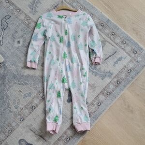 Cecil and Lou Girls Toddler Christmas Tree Pastel Pajamas Sz2T